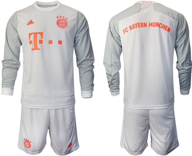 Men 2020-2021 club Bayern Munich away long sleeves white Soccer Jerseys